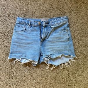 Everlane Light Blue Frayed Hem Jean Shorts